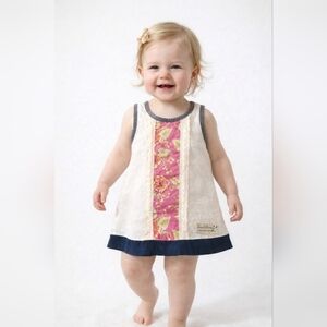 SweetHoney Lace Floral Linen Dress